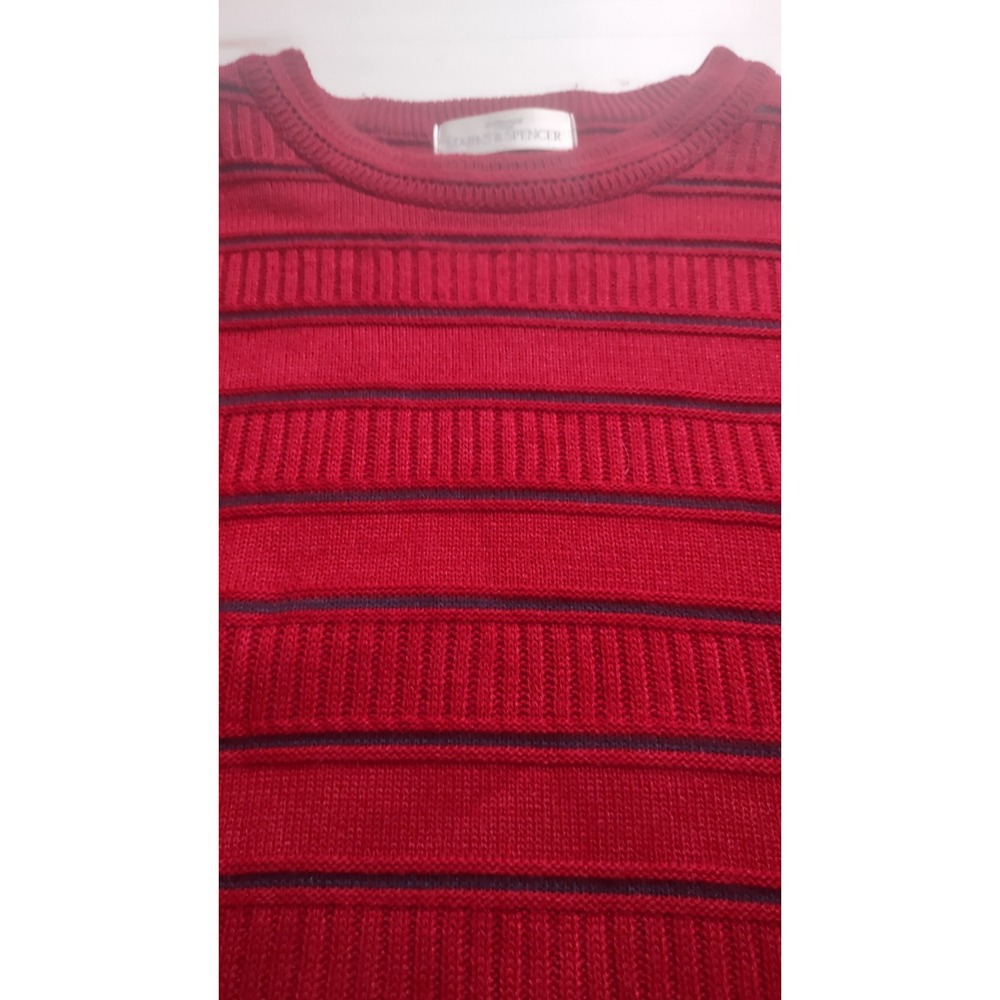 Men's Marks & Spencer Red Sweater With Black Stripes XL - Picture 2 of 5